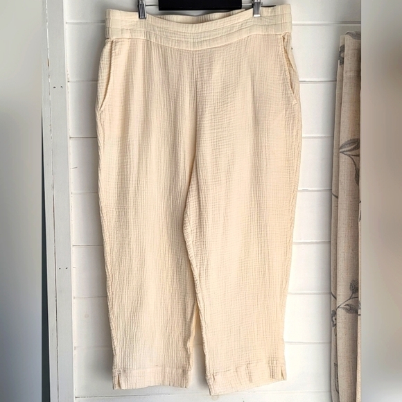 Soft Surroundings Beach Bound Pull On Gauze Crop Pants Size XLP - Picture 1 of 14
